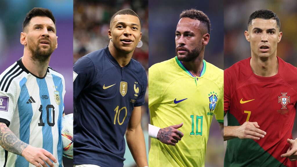 Lionel Messi, Kylian Mbappe, Neymar and Cristiano Ronaldo.