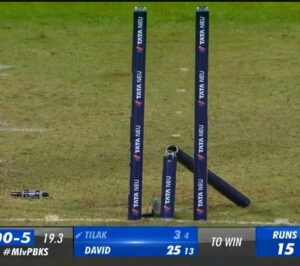 Arshdeep Singh broke the middle stump. 🔥 #MIvsPBKS