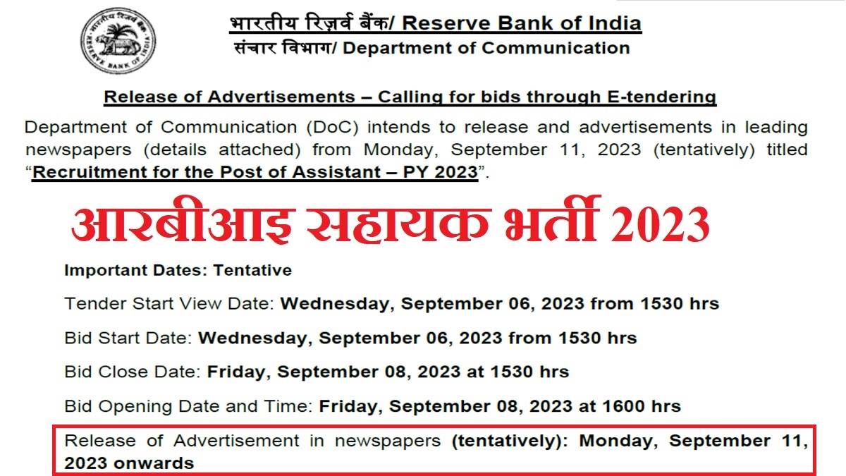 RBI Requirement 2023