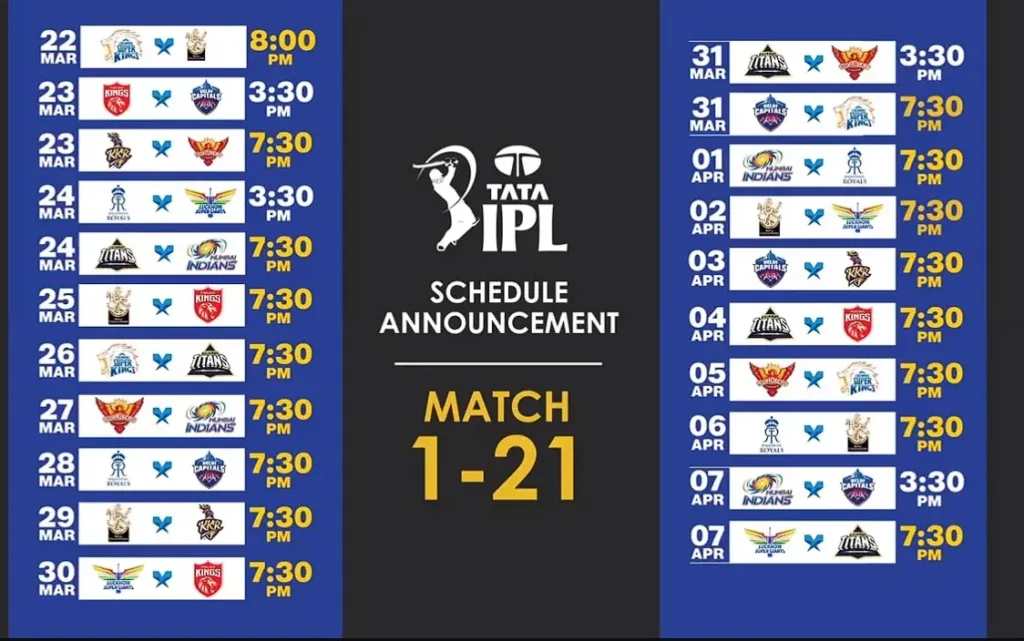IPL 2024 Schedule: Matches, Venues, Teams