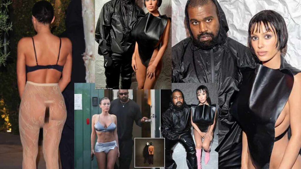 Bianca Censori Wears See- Through Nude Leggings & Black Bra