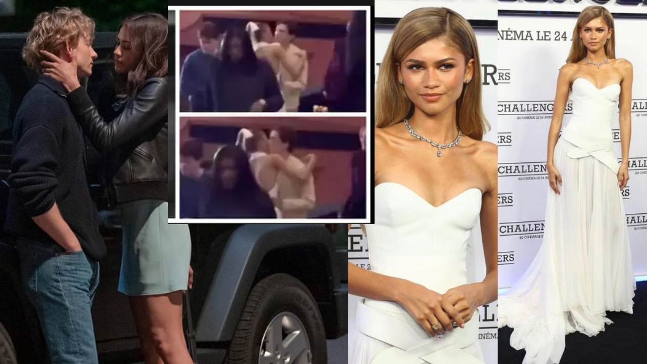 Zendaya and Tom Holland Kiss at 'Challengers' Premiere in Video